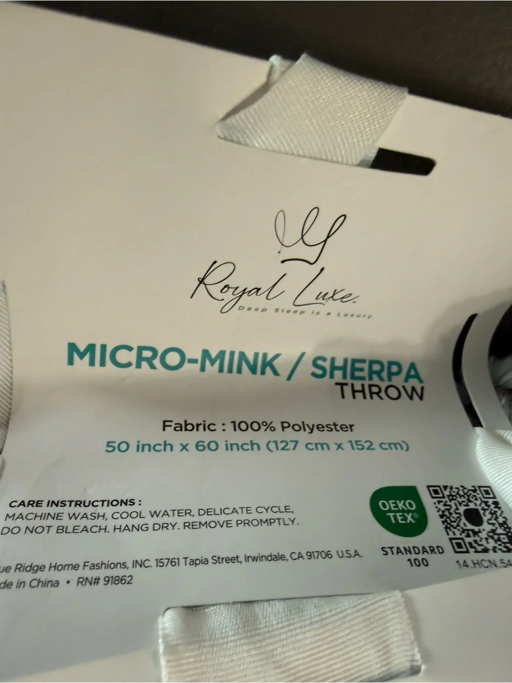 Royal Luxe Micro-Mink Sherpa Throw - Light Gray Faux Fur. 50x60